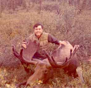 Bill Sheka and his Little Delta Creek, Alaska Moose Aug. 1972